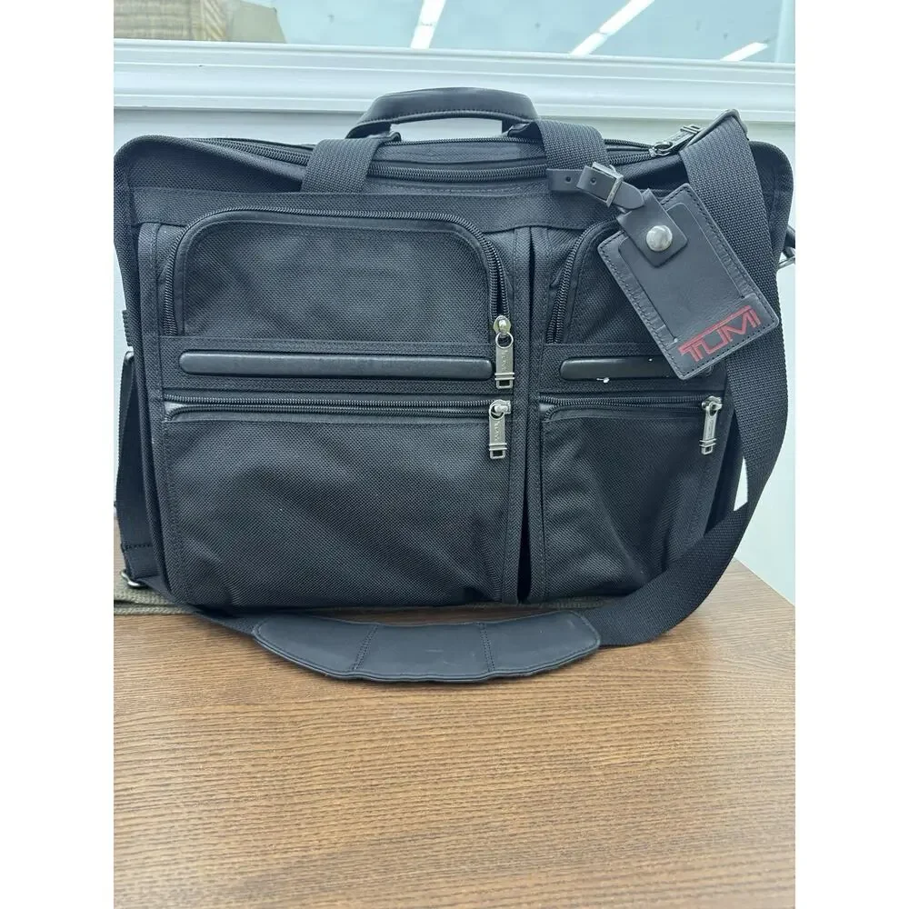 TUMI Expandable Nylon Laptop Computer Business Briefcase Black (PU300THRIFTY